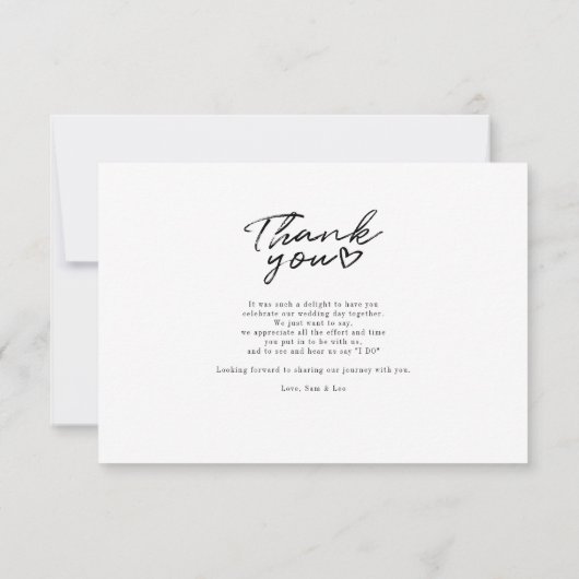 Modern foto met handschrift bedankkaart (Achterkant)