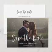Modern foto met handschrift save the date (Voorkant / Achterkant)