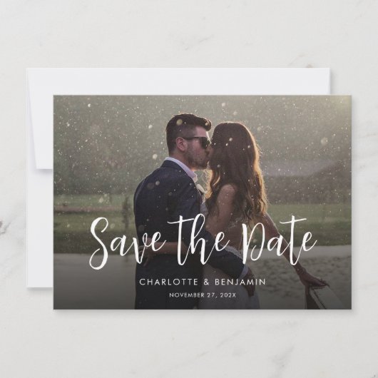 Modern foto met handschrift save the date (Voorkant)