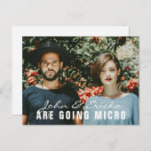 Modern Foto Micro Wedding Ondermaatse aankondiging (Voorkant / Achterkant)