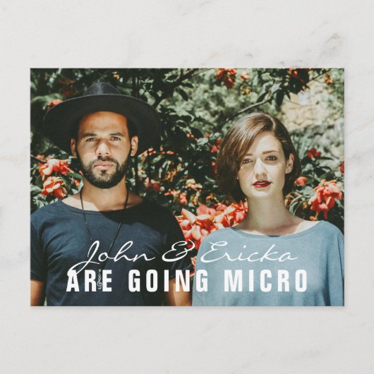 Modern Foto Micro Wedding Ondermaatse aankondiging (Voorkant)