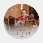 Modern foto mijn eerste kerst glazen kerstbal glas ornament (Achterkant)