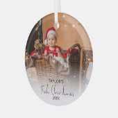 Modern foto mijn eerste kerst glazen kerstbal glas ornament (Voorkant links)