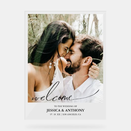 Modern Foto minimalist Welkom Acryl Bord (Voorkant)