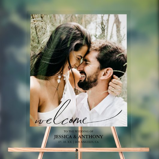 Modern Foto minimalist Welkom Acryl Bord (Neutraal)