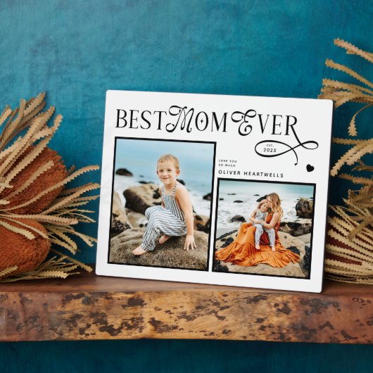 Modern Foto Moederdag Cadeau Hart Beste Moeder Ooi Fotoplaat (Zijkant)
