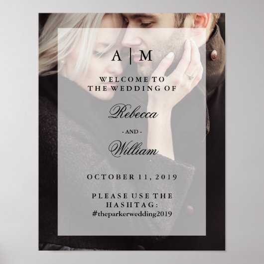 Modern Foto-overlay | Trouw Welkom en Hashtag Poster (Voorkant)