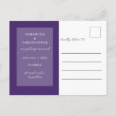 Modern Foto Paars Save the Date Wedding Aankondigingskaart (Achterkant)