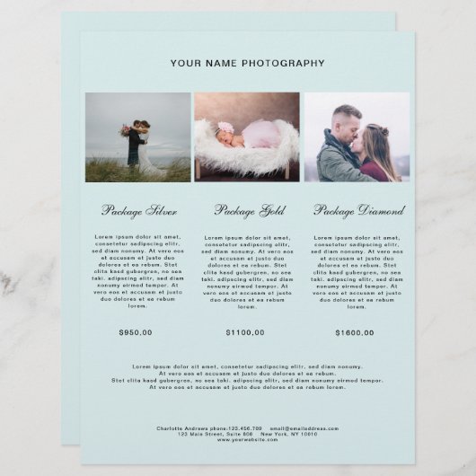 Modern Foto Preisliste (Voorkant / Achterkant)