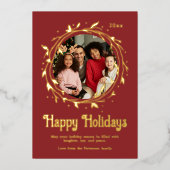 Modern foto Prettige feestdagen Script Wreath (Voorkant)