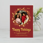 Modern foto Prettige feestdagen Script Wreath (Staand Voorkant)