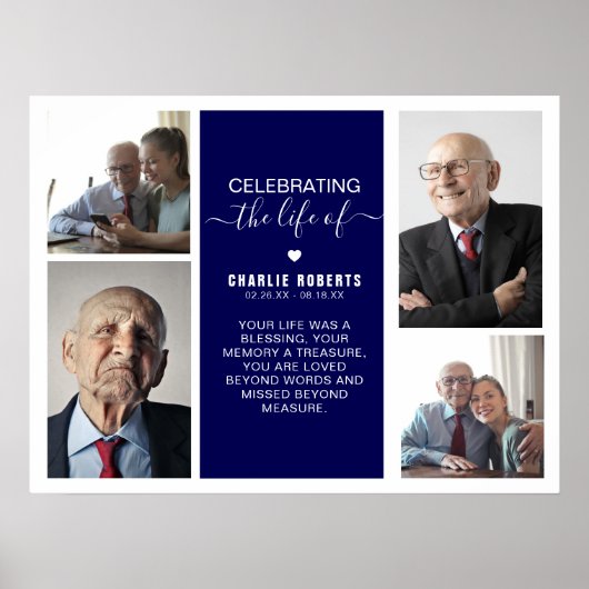 Modern foto-raster-herdenkingsmonument | Begrafeni Poster (Voorkant)