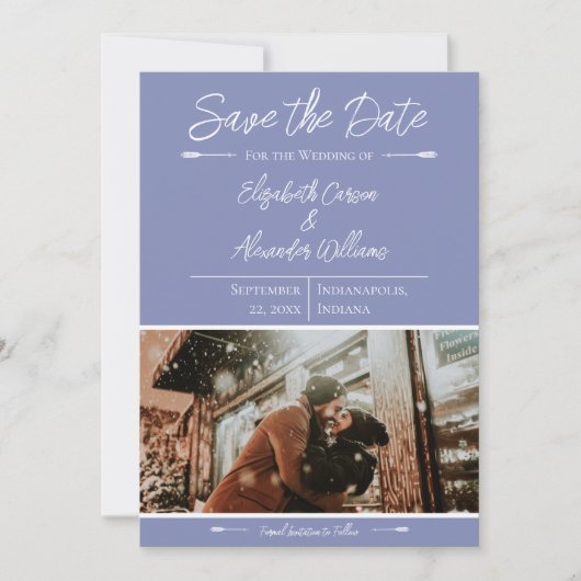Modern Foto Save The Date | Periwinkle (Voorkant)