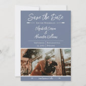 Modern Foto Save The Date | Stofblauw (Voorkant)