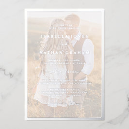 Modern Foto Silver Wedding Folie Uitnodiging
