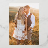 Modern Foto Silver Wedding Folie Uitnodiging (Achterkant)