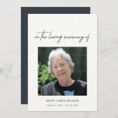 MODERN FOTO SYMPATHY MEMORIAL SERVICE INVITE (Voorkant / Achterkant)