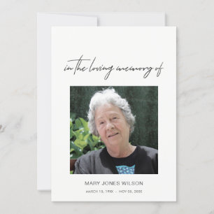 MODERN FOTO SYMPATHY MEMORIAL SERVICE INVITE