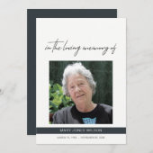 MODERN FOTO SYMPATHY MEMORIAL SERVICE INVITE (Voorkant / Achterkant)