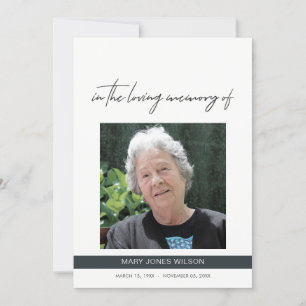 MODERN FOTO SYMPATHY MEMORIAL SERVICE INVITE