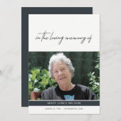 MODERN FOTO SYMPATHY MEMORIAL SERVICE INVITE (Voorkant / Achterkant)