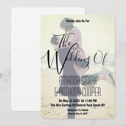 Modern foto trendy font kaart (Voorkant / Achterkant)