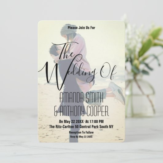 Modern foto trendy font kaart (Staand voorkant)