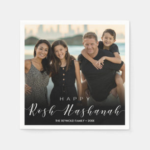 Modern Foto Typografie Rosh Hashanah Nieuwjaar Servet