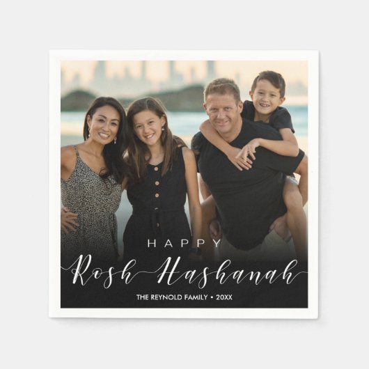 Modern Foto Typografie Rosh Hashanah Nieuwjaar Servet (Voorkant)