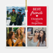 Modern foto van beste vrienden keramisch ornament (Achterkant)