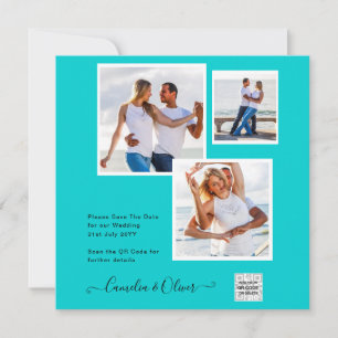 Modern FOTO Weddenschap nodigt QR CODE RSVP BLAUWG