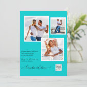 Modern FOTO Weddenschap nodigt QR CODE RSVP BLAUWG Kaart (Staand voorkant)