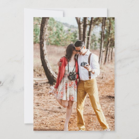 Modern FOTO Weddenschap nodigt QR CODE RSVP Blue u Kaart (Achterkant)