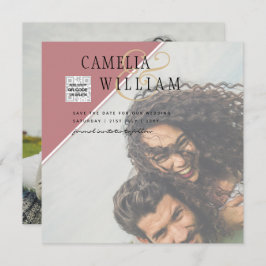 Modern FOTO Weddenschap nodigt QR CODE RSVP DustyR