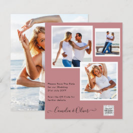 Modern FOTO Weddenschap nodigt QR CODE RSVP DustyR