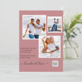 Modern FOTO Weddenschap nodigt QR CODE RSVP DustyR Kaart (Staand voorkant)