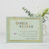 Modern FOTO Weddenschap nodigt QR CODE Rsvp Green (Staand voorkant)