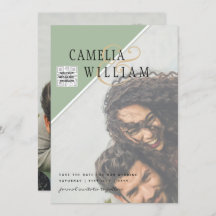 Modern FOTO Weddenschap nodigt QR CODE Rsvp Green 