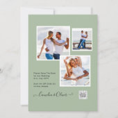 Modern FOTO Weddenschap nodigt QR CODE Rsvp Green  Kaart (Voorkant)