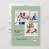 Modern FOTO Weddenschap nodigt QR CODE Rsvp Green  Kaart (Voorkant / Achterkant)