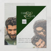 Modern FOTO Weddenschap nodigt QR CODE Rsvp Green 