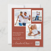 Modern FOTO Weddenschap nodigt QR CODE RSVP-kaneel (Voorkant)