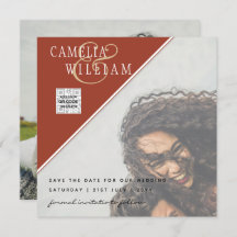 Modern FOTO Weddenschap nodigt QR CODE RSVP-kaneel