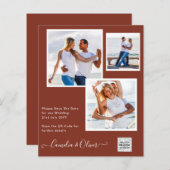 Modern FOTO Weddenschap nodigt QR CODE RSVP-kaneel (Voorkant / Achterkant)