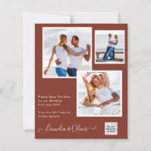 Modern FOTO Weddenschap nodigt QR CODE RSVP-kaneel