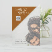 Modern FOTO Weddenschap nodigt QR CODE RSVP-kaneel Kaart (Staand voorkant)