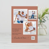 Modern FOTO Weddenschap nodigt QR CODE RSVP-kaneel Kaart (Staand voorkant)