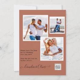 Modern FOTO Weddenschap nodigt QR CODE RSVP-kaneel Kaart