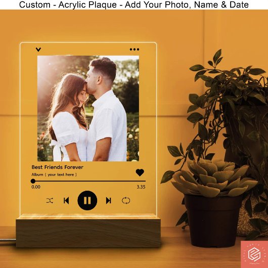 Modern Fotoalbum Muziek Bruiloft Jubileum Acryl Bord