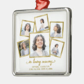 Modern Fotocollage Herdenking Metaal Ornament (Links)